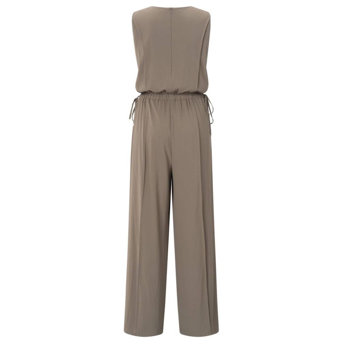 Yaya Sleeveless jumpsuit with cord GREYISH BROWN