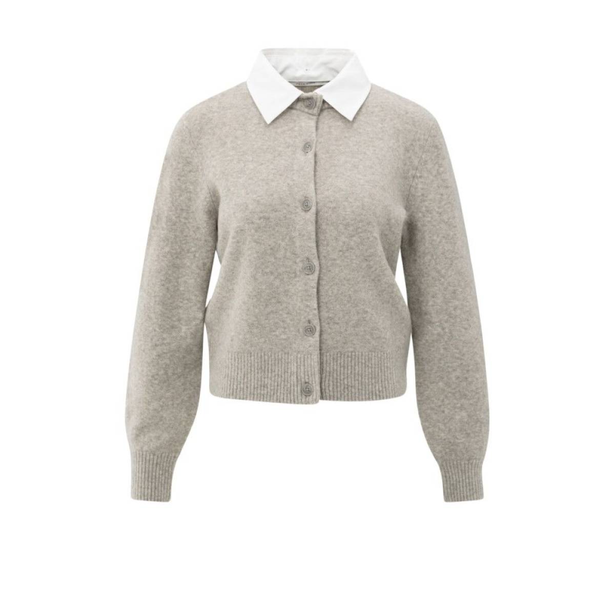 Yaya Vest met afneembare kraag BROWNISH GREY