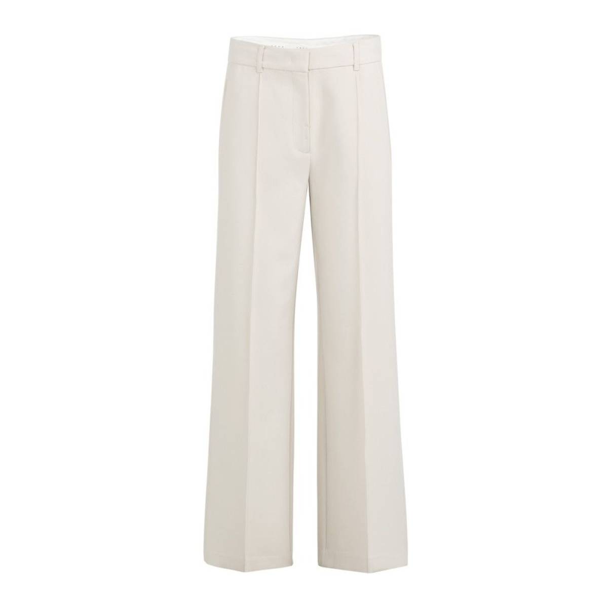Yaya Geweven broek met stiksels beige