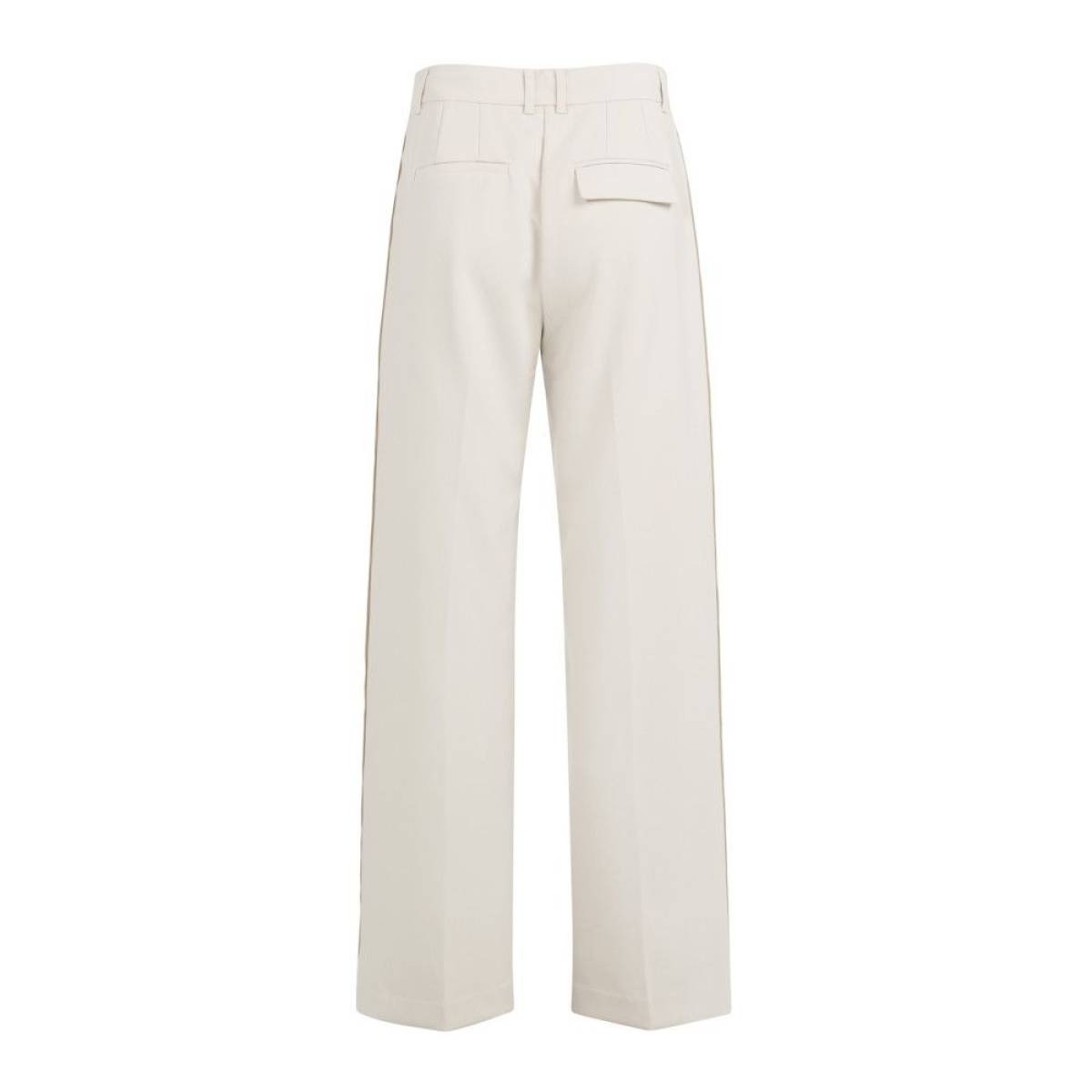 Yaya Geweven broek met stiksels beige