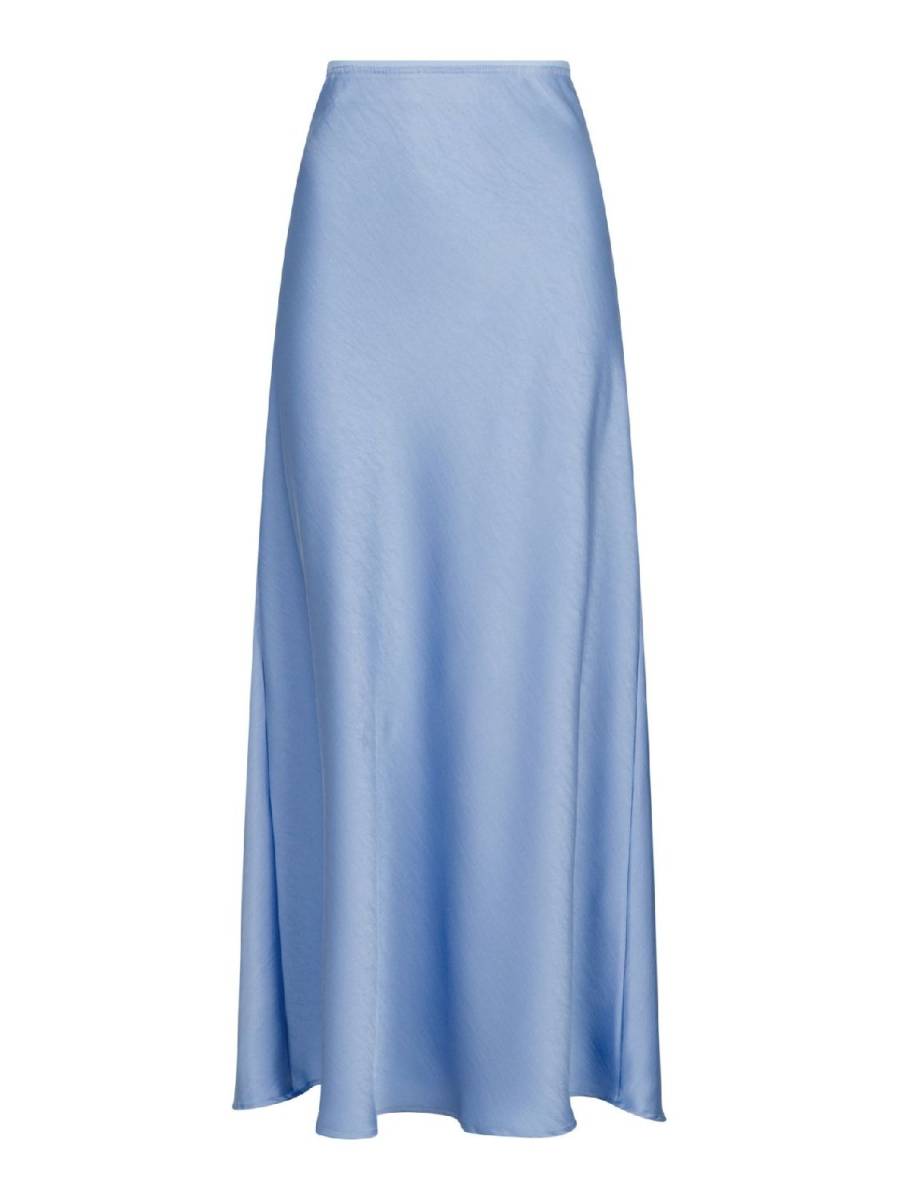 Neo Noir Vicky heavy sateen skirt smoke blue