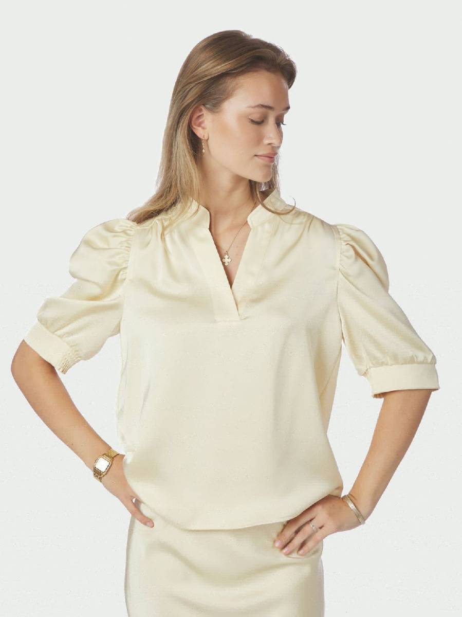 Neo Noir Roella heavy sateen blouse yellow