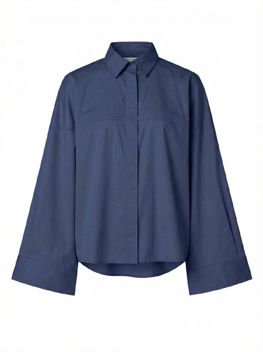 Est'Seven Annabeth blouse donkerblauw
