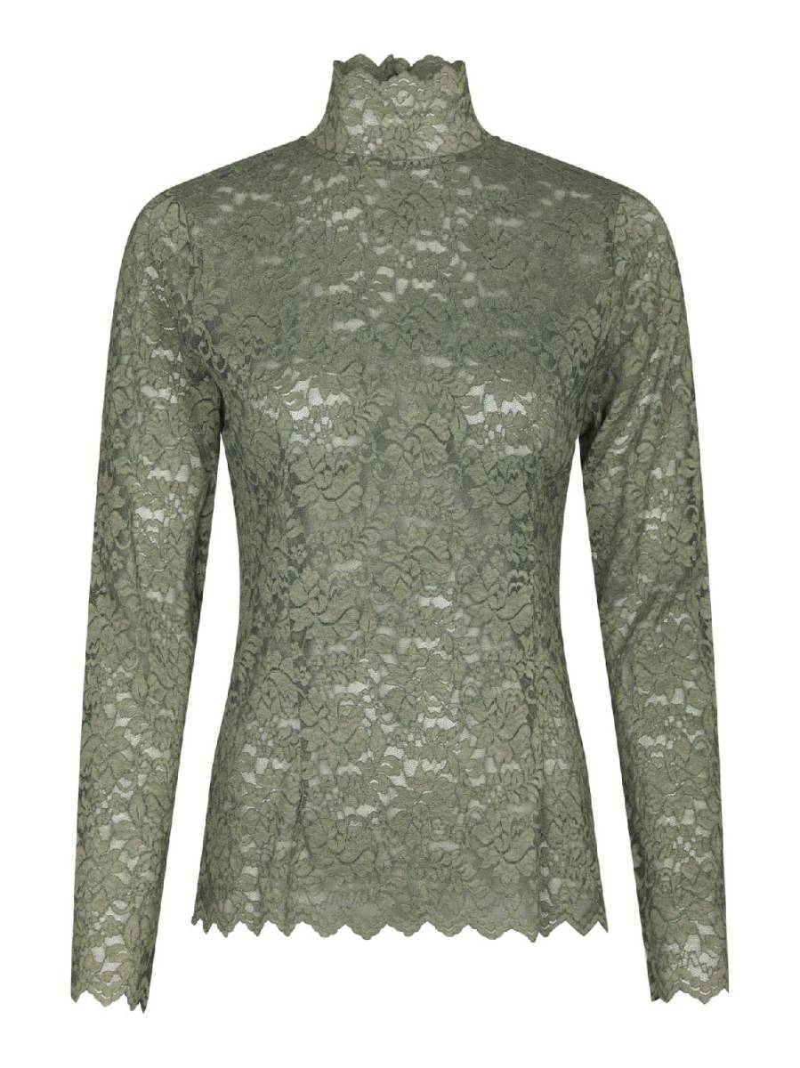 Neo Noir Liza laceflower blouse groen