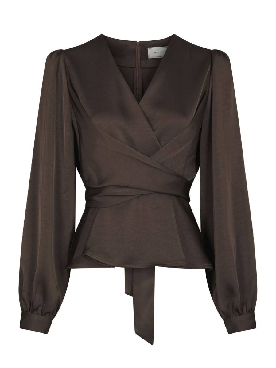 Neo Noir Neo Noir Rista heavy sateen blouse bruin