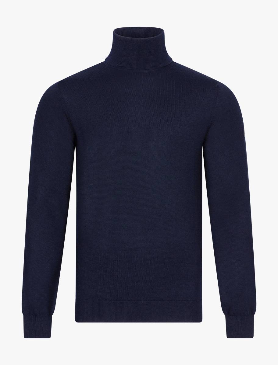 Cavallaro Merino Roll Neck Pullover donkerblauw