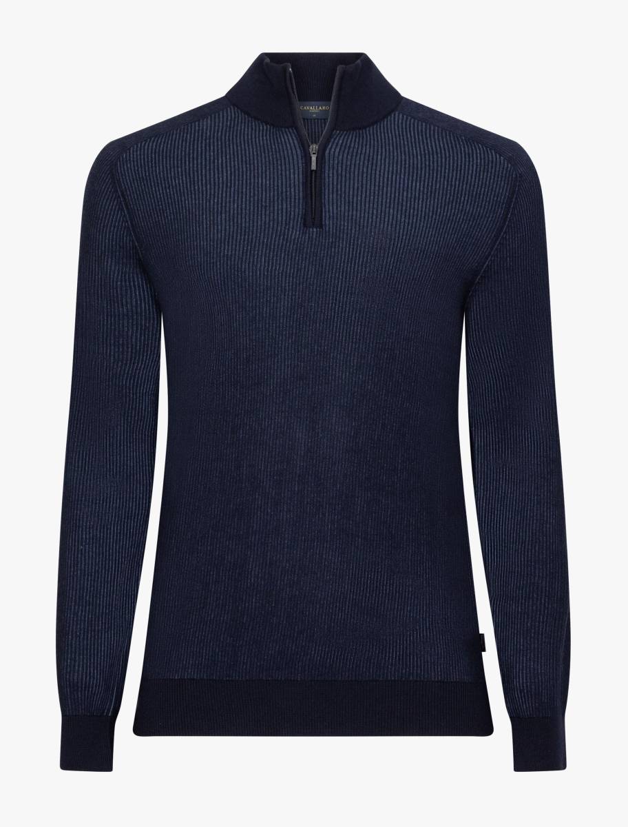 Cavallaro Romano Half Zip Pullover donkerblauw